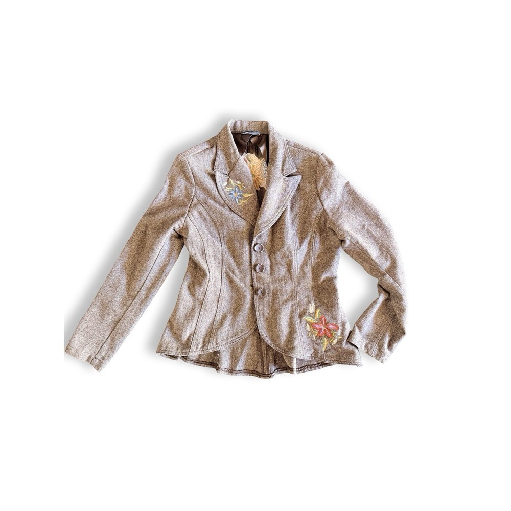 Vintage Contrived Clash Women's Embroidered Blazer Jacket Boho Western Size 10 - Picture 5 of 10